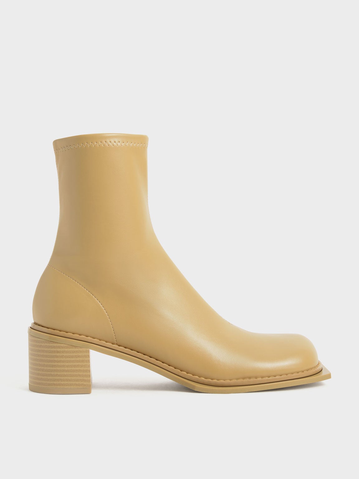 Charles & Keith + Bee Stitch-Trim Ankle Boots