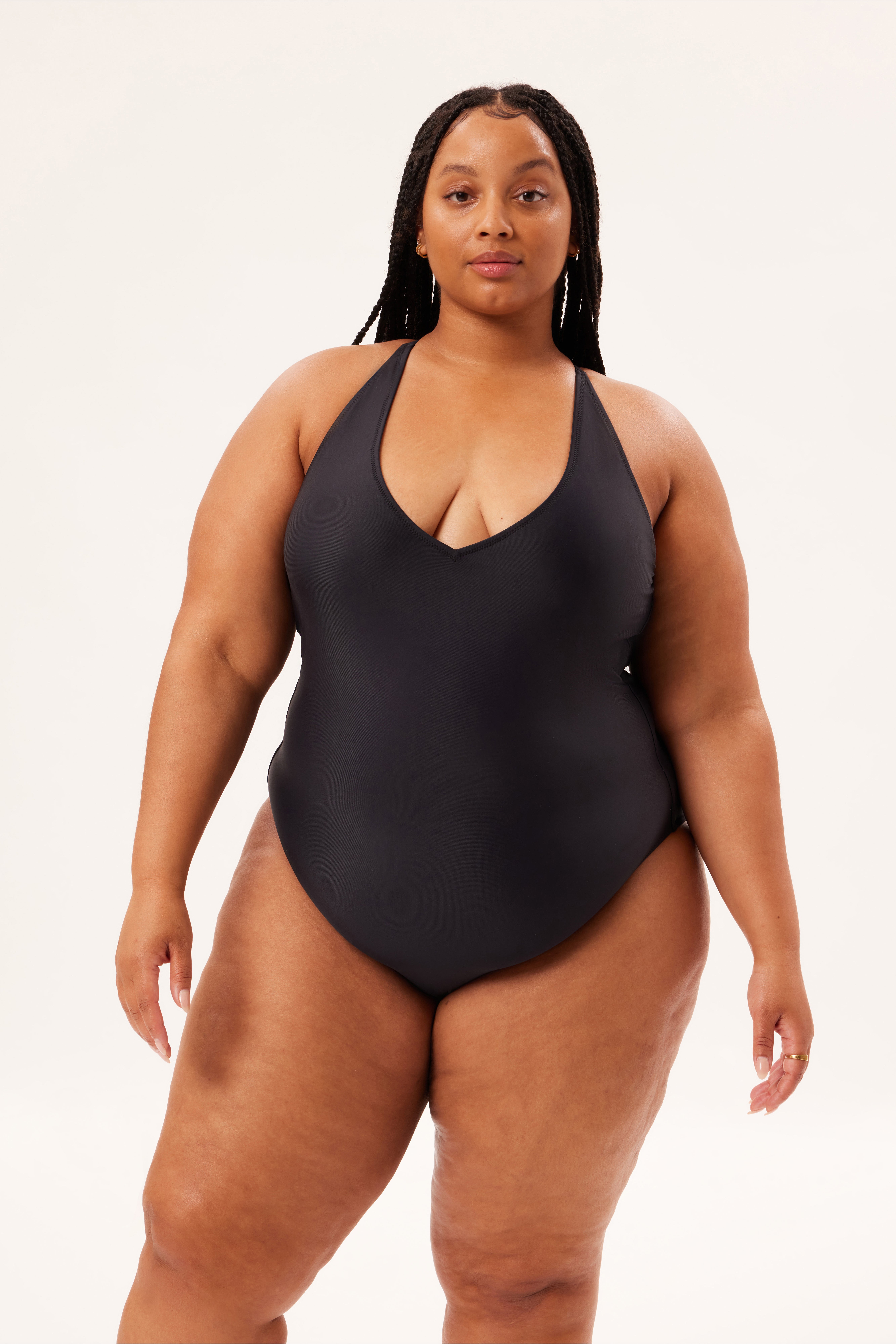 Palma Black Plunging One-Piece Swimsuit
