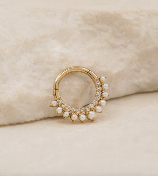 By Charlotte 14k Gold Diamond Ethereal Daith Earring