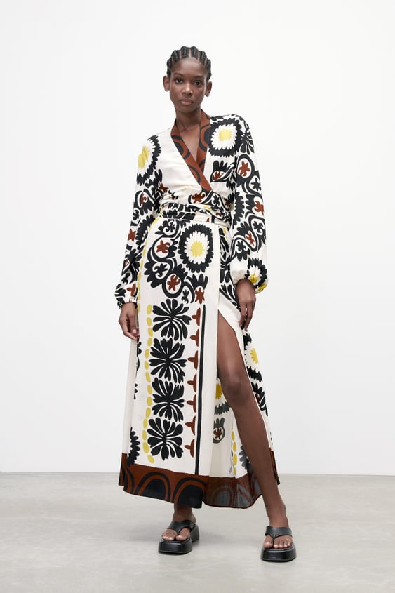 Zara + Printed Wrap Dress