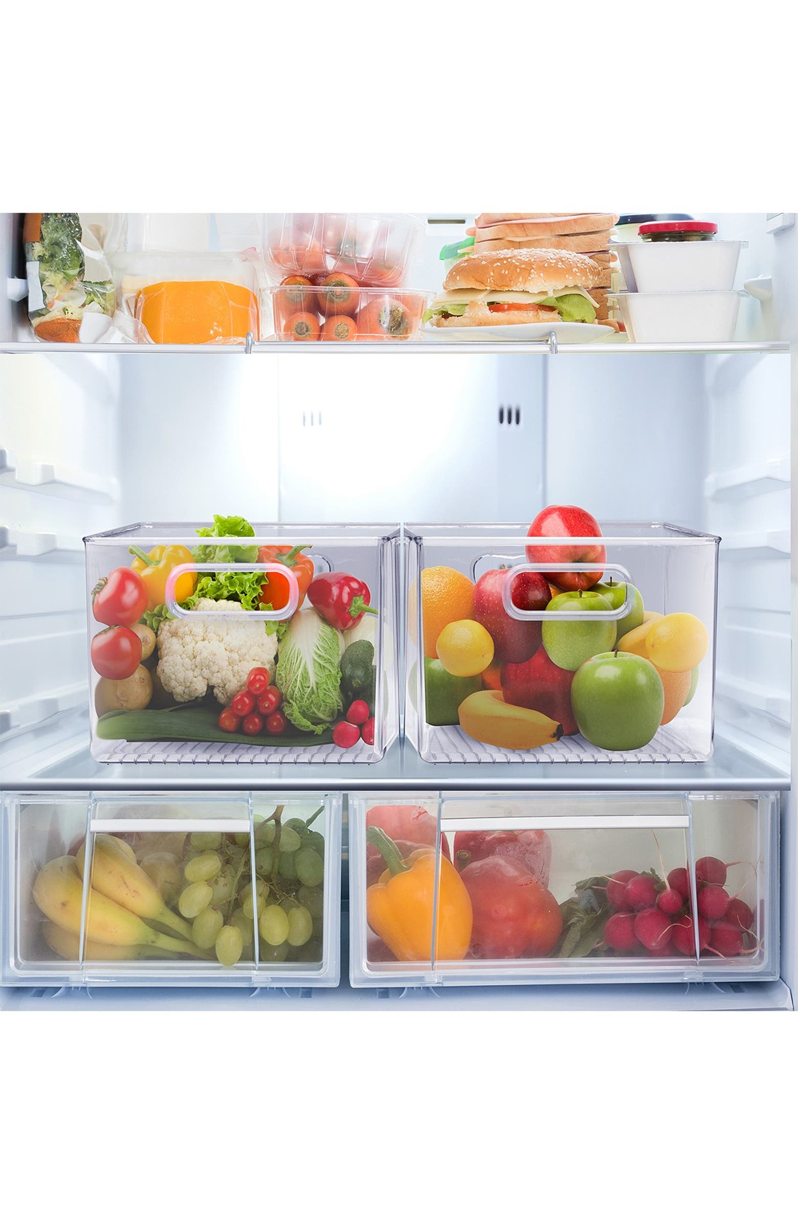 Sorbus + Large Clear Storage Bins Pack of 4