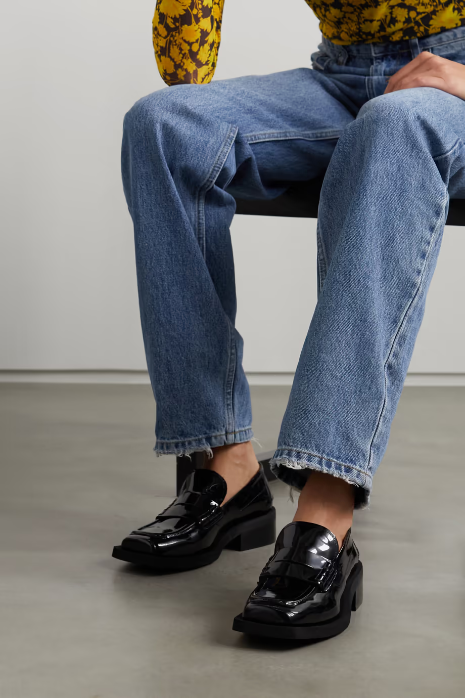 Ganni + Patent-Leather Loafers