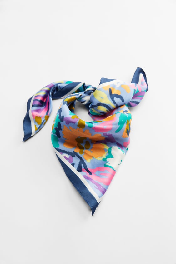 Zara + Satin Effect Printed Handkerchief