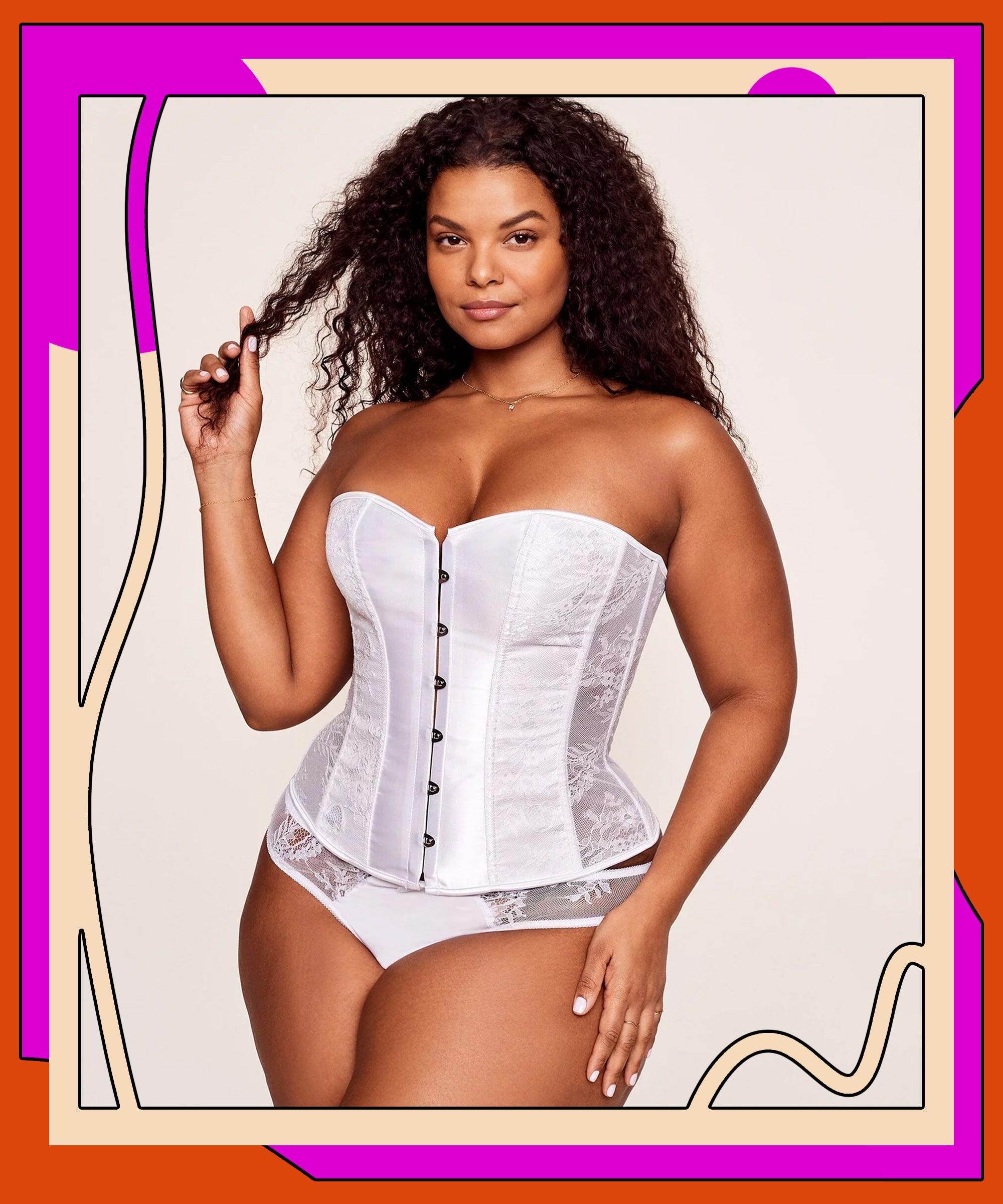 Plus size discount white corset dress