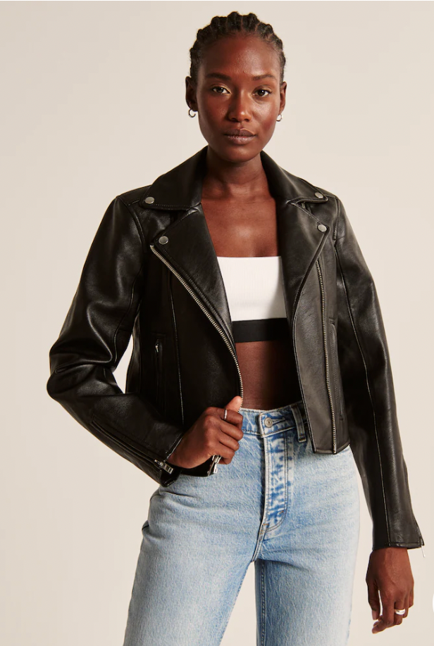 Abercrombie & Fitch + Vegan Leather Moto Jacket