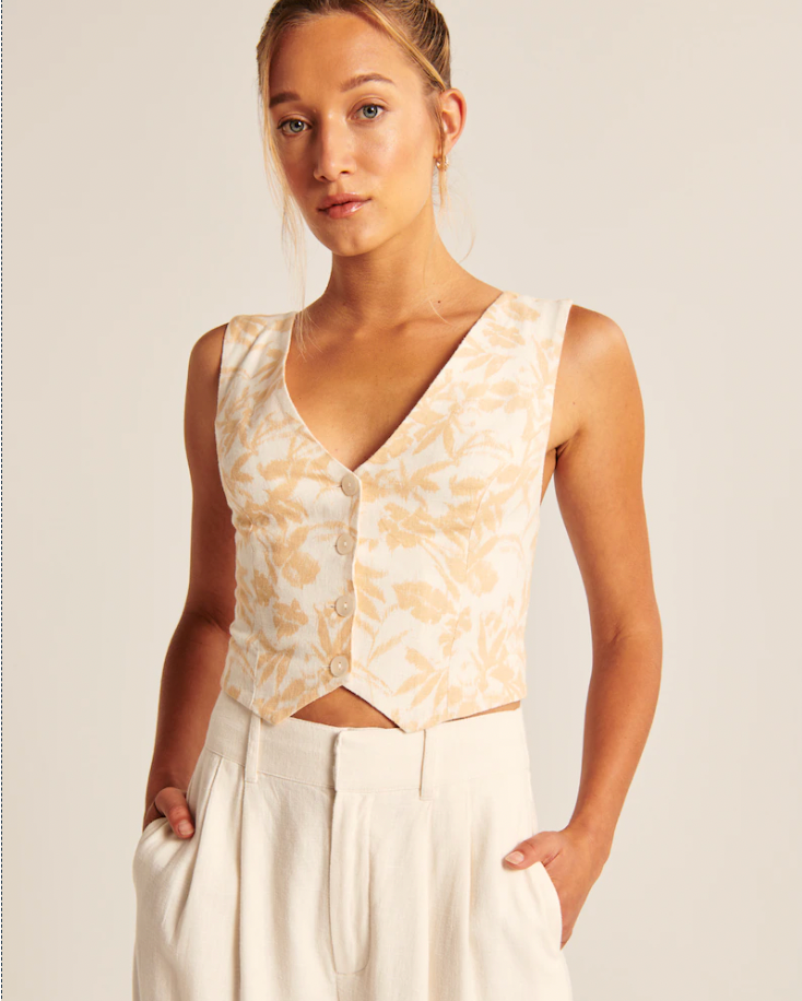 Abercrombie & Fitch + LinenBlend Vest Set Top