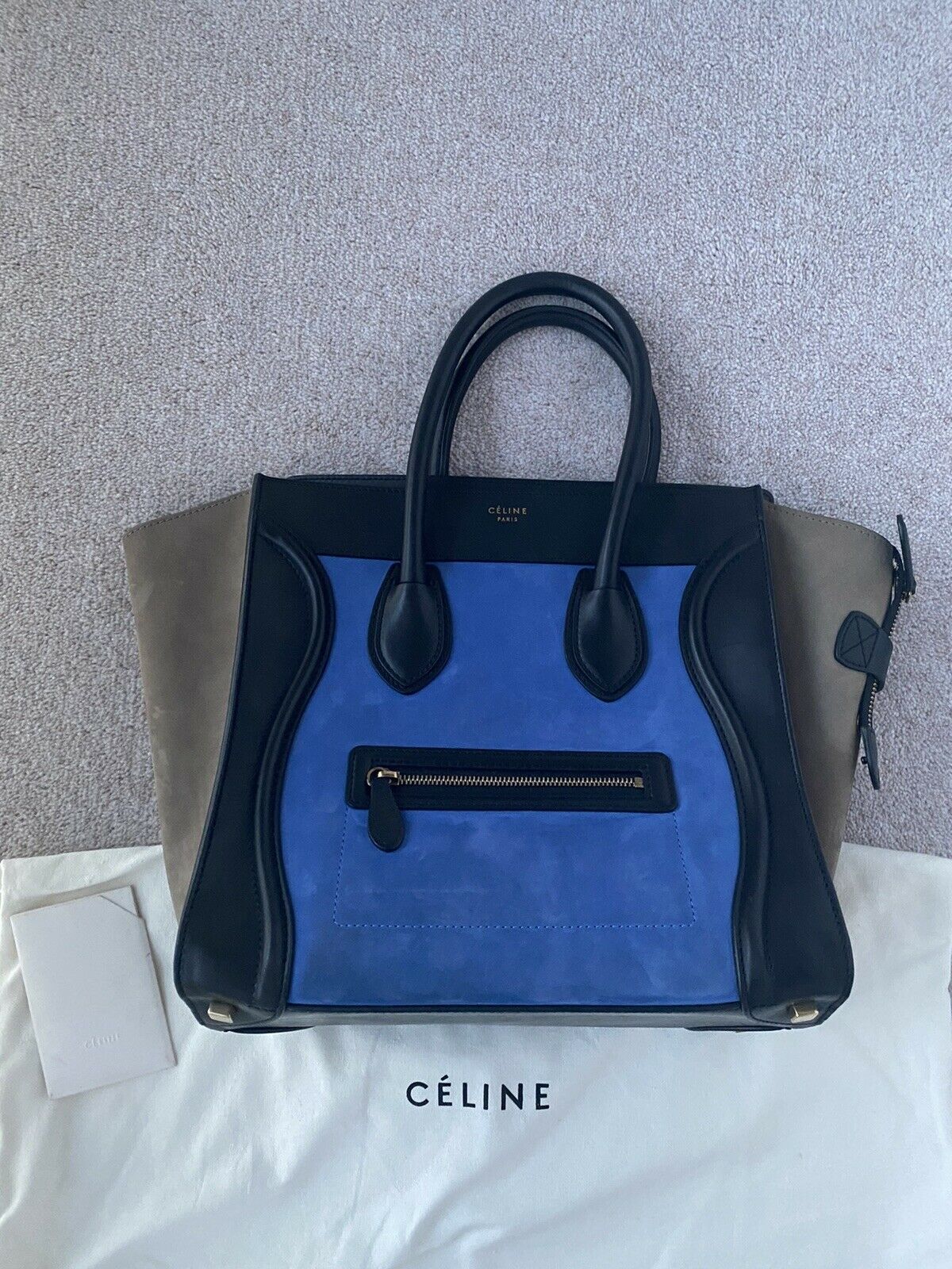 Céline + Luggage Tricolour Medium Size Handbag