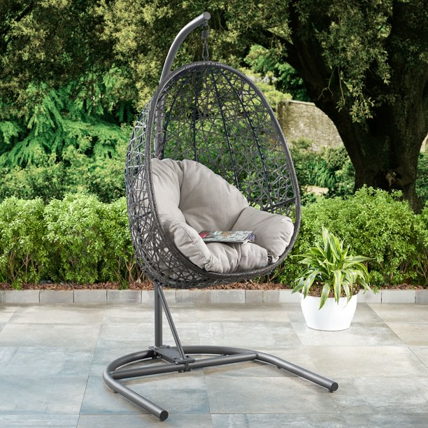 2022 new design fiberglass egg pod hanging chair swinging chair