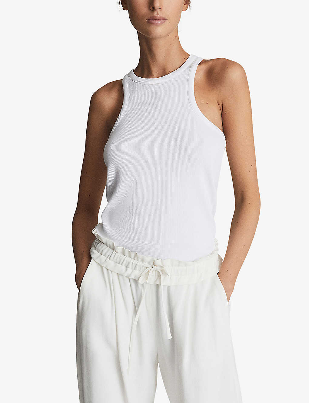 Reiss + Mirabel Sleeveless Stretch-Woven Tank Top