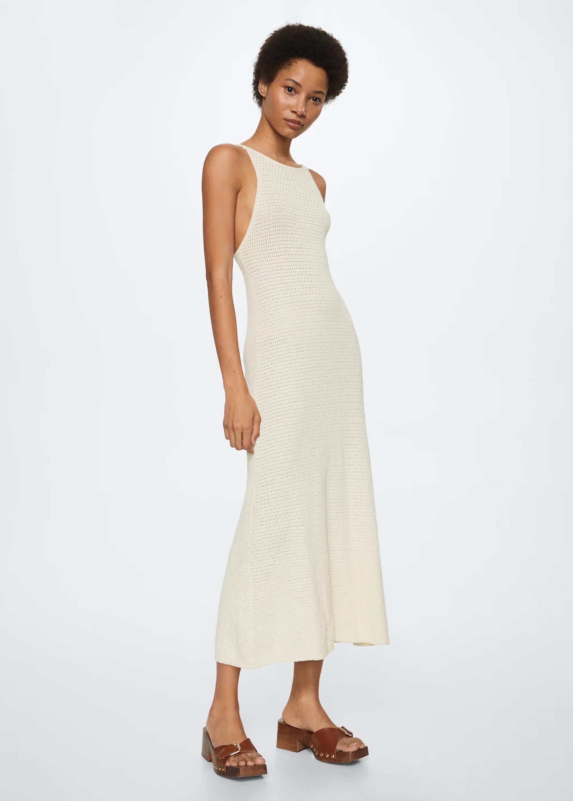Mango Knit Cotton Blend Dress