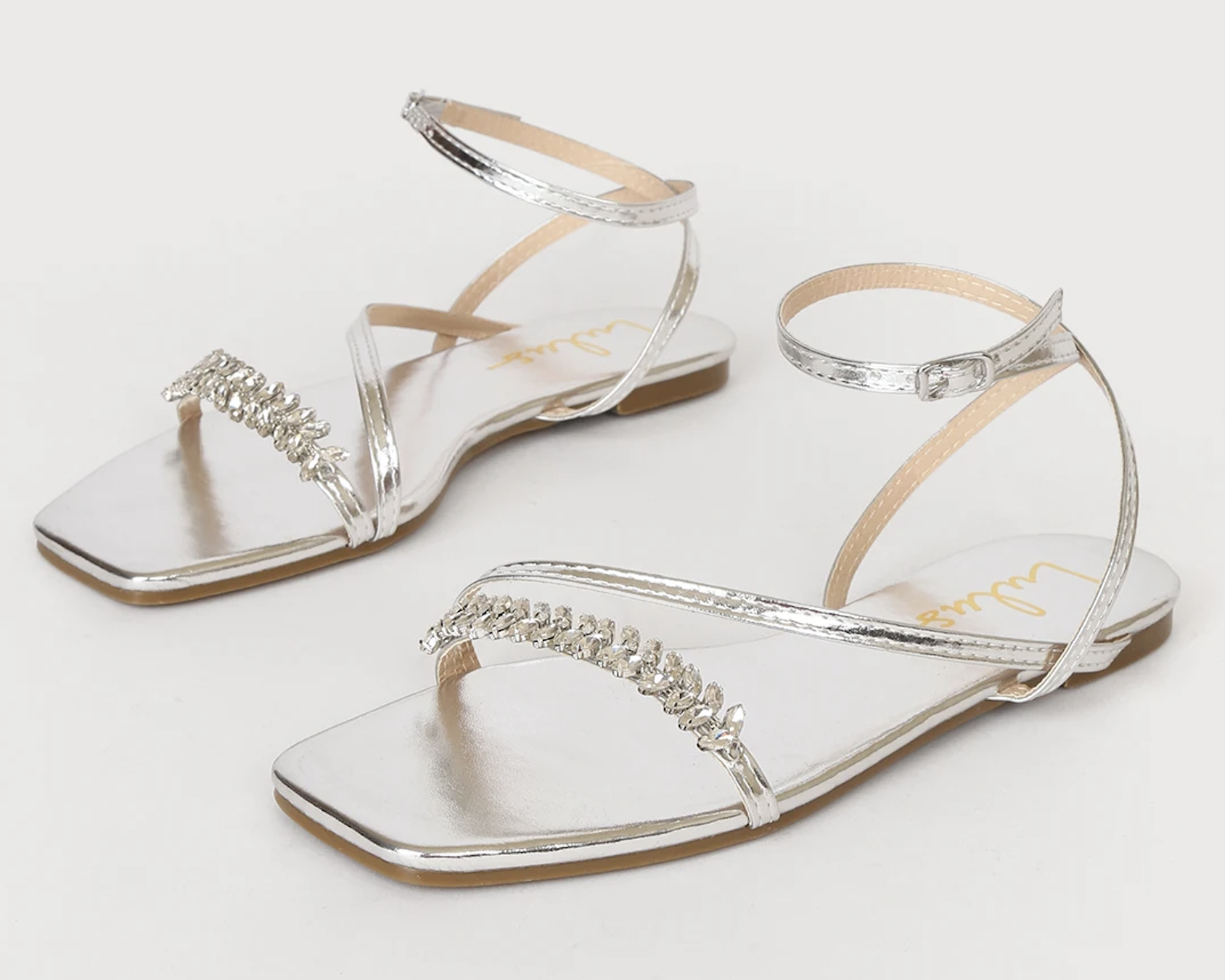 Lulus + Syesha Rhinestone Ankle Strap Sandals