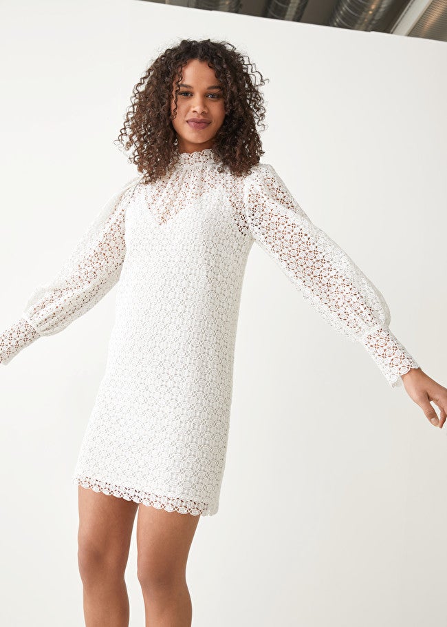 & Other Stories + Scalloped Lace Mini Dress