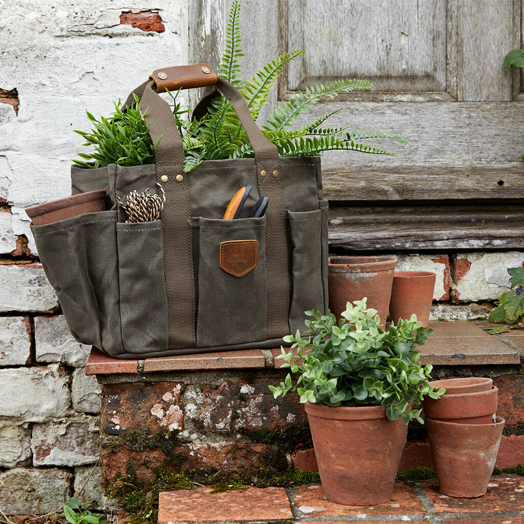 Waxed Cotton Gardening Tote