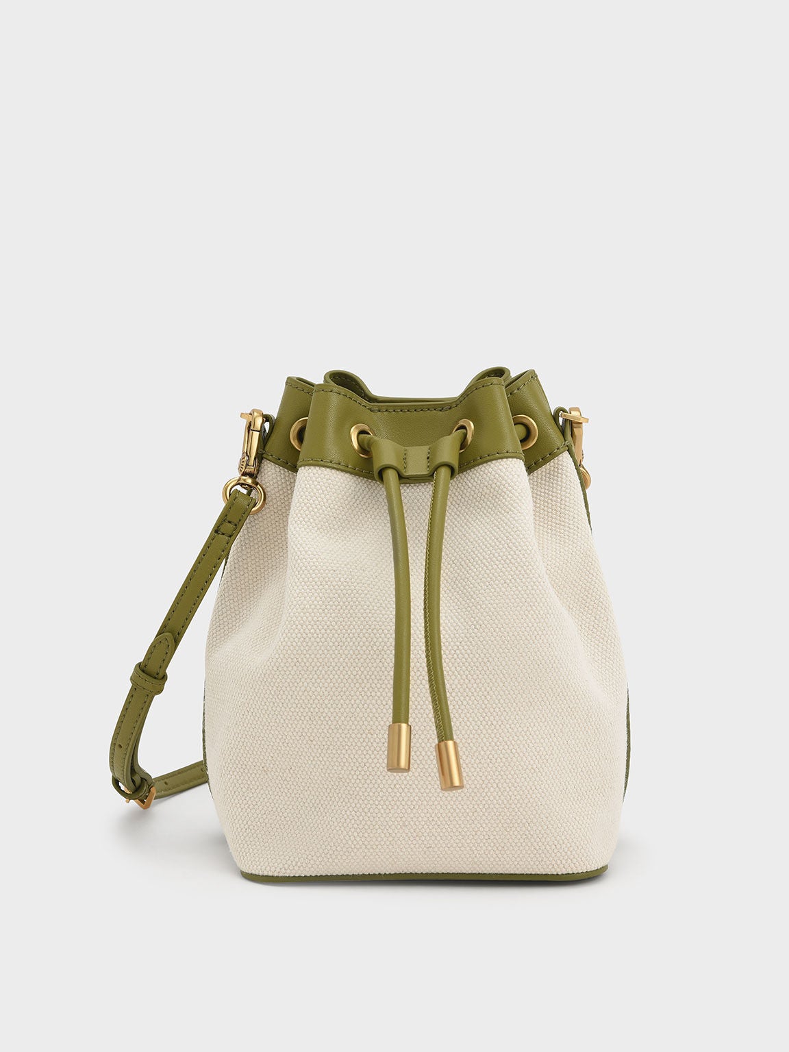 Charles & Keith + Canvas Drawstring Bucket Bag