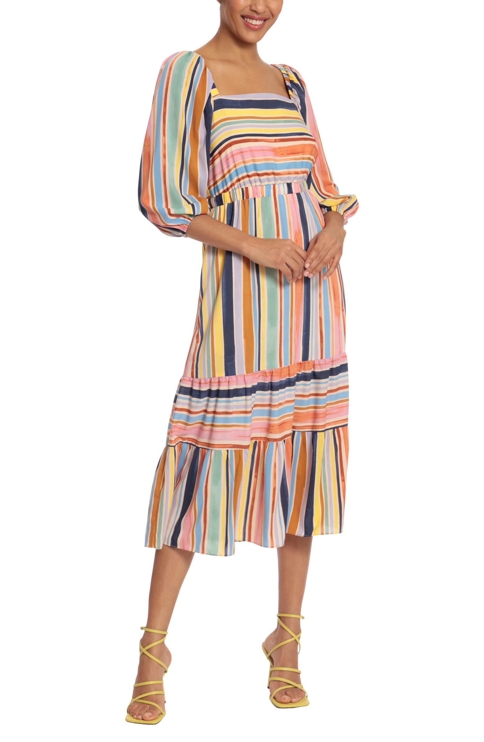 Donna Morgan For Maggy + Stripe Tiered Dress