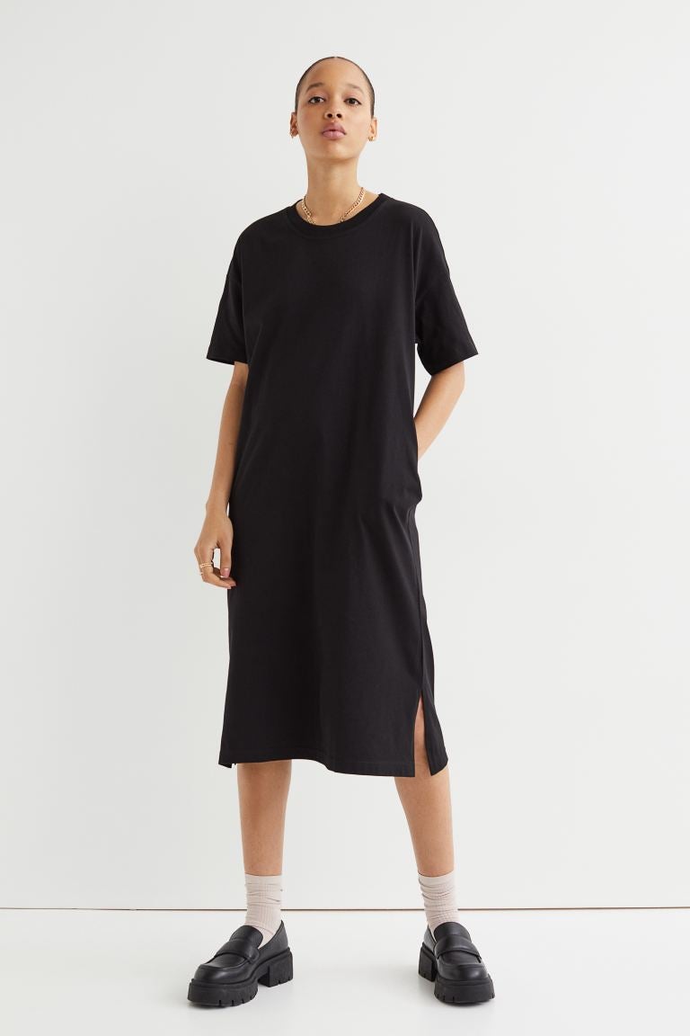H&M + Calf-Length T-Shirt Dress