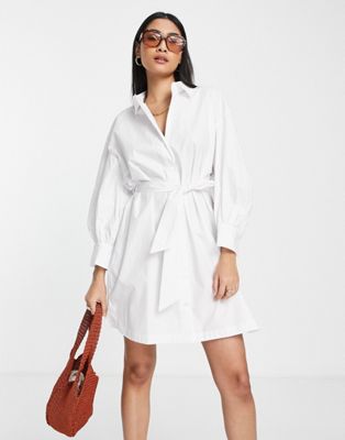 white button down shirt dress