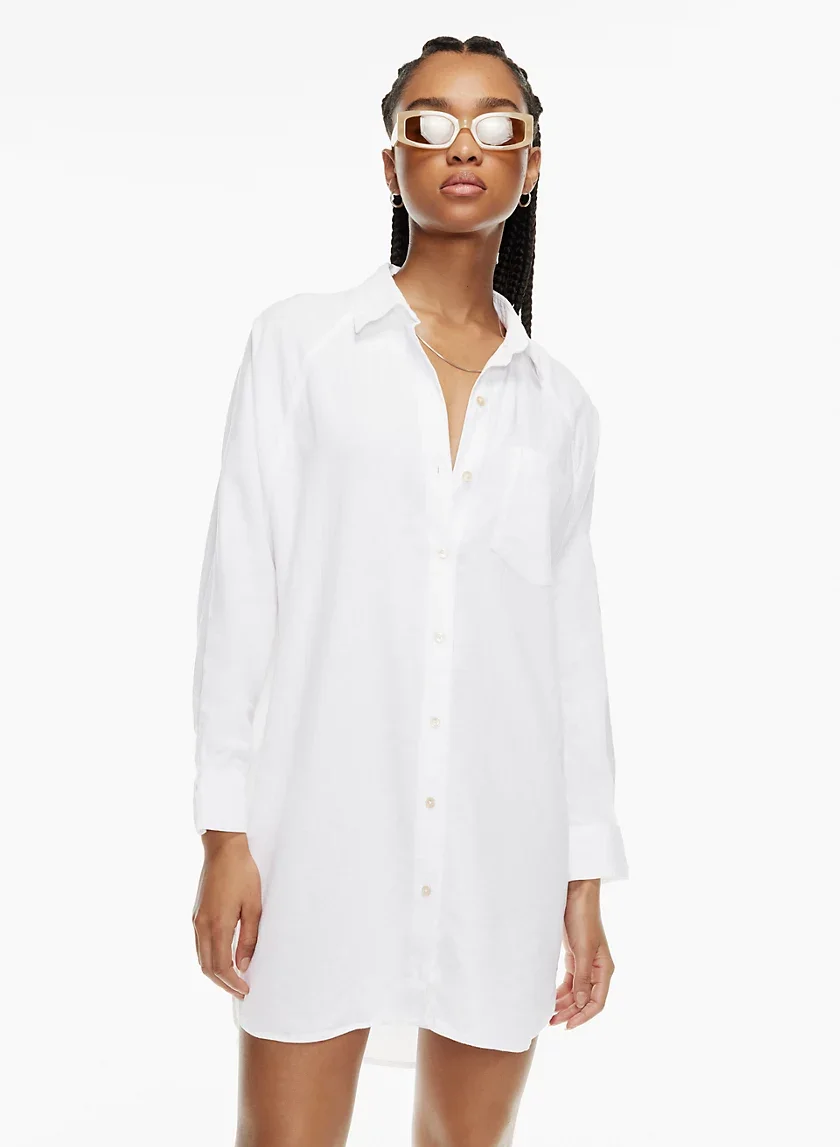 long white shirt dress