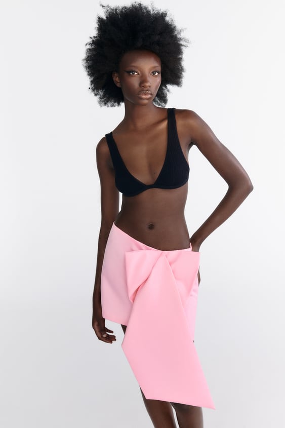 Long pink skirt clearance zara