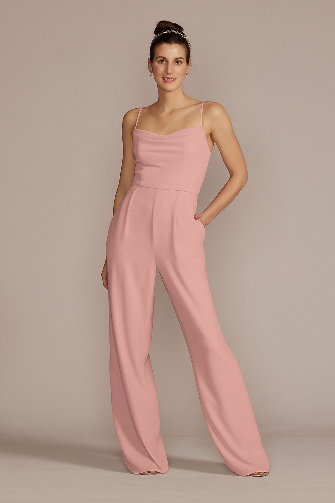 Sequin Spaghetti Strap Blouson Jumpsuit