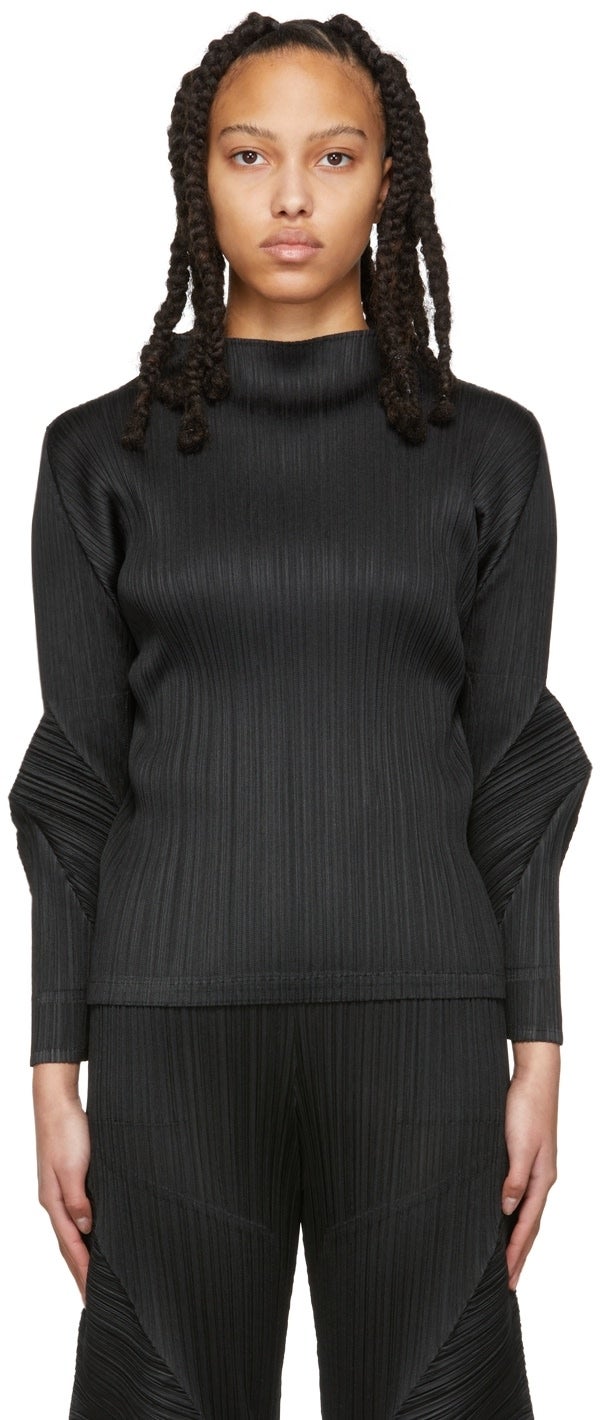 Issey Miyake Pleats Please Mock Neck L/S