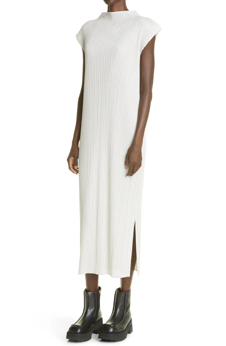 Pleats please white sales dress