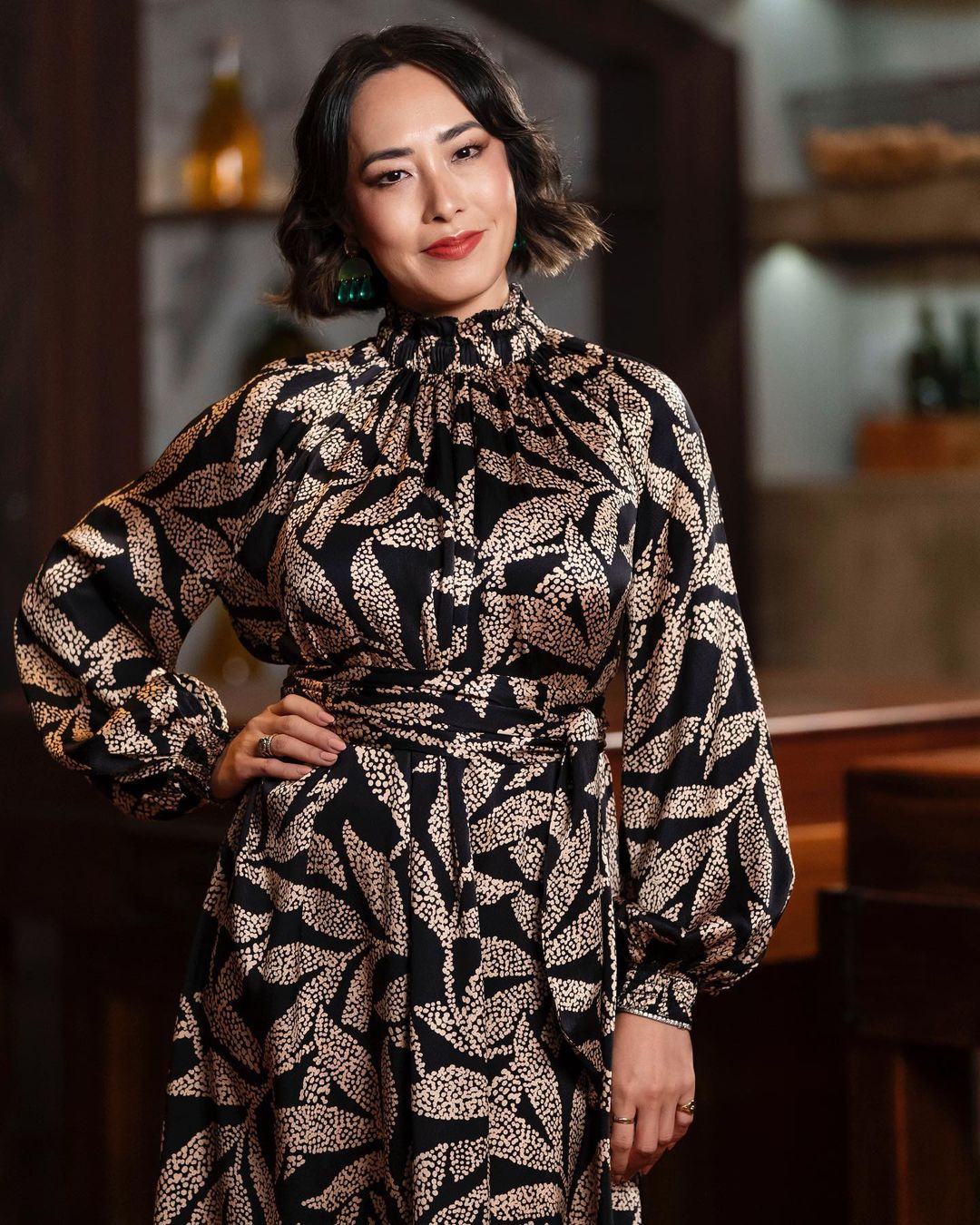 Country road snake print dress top