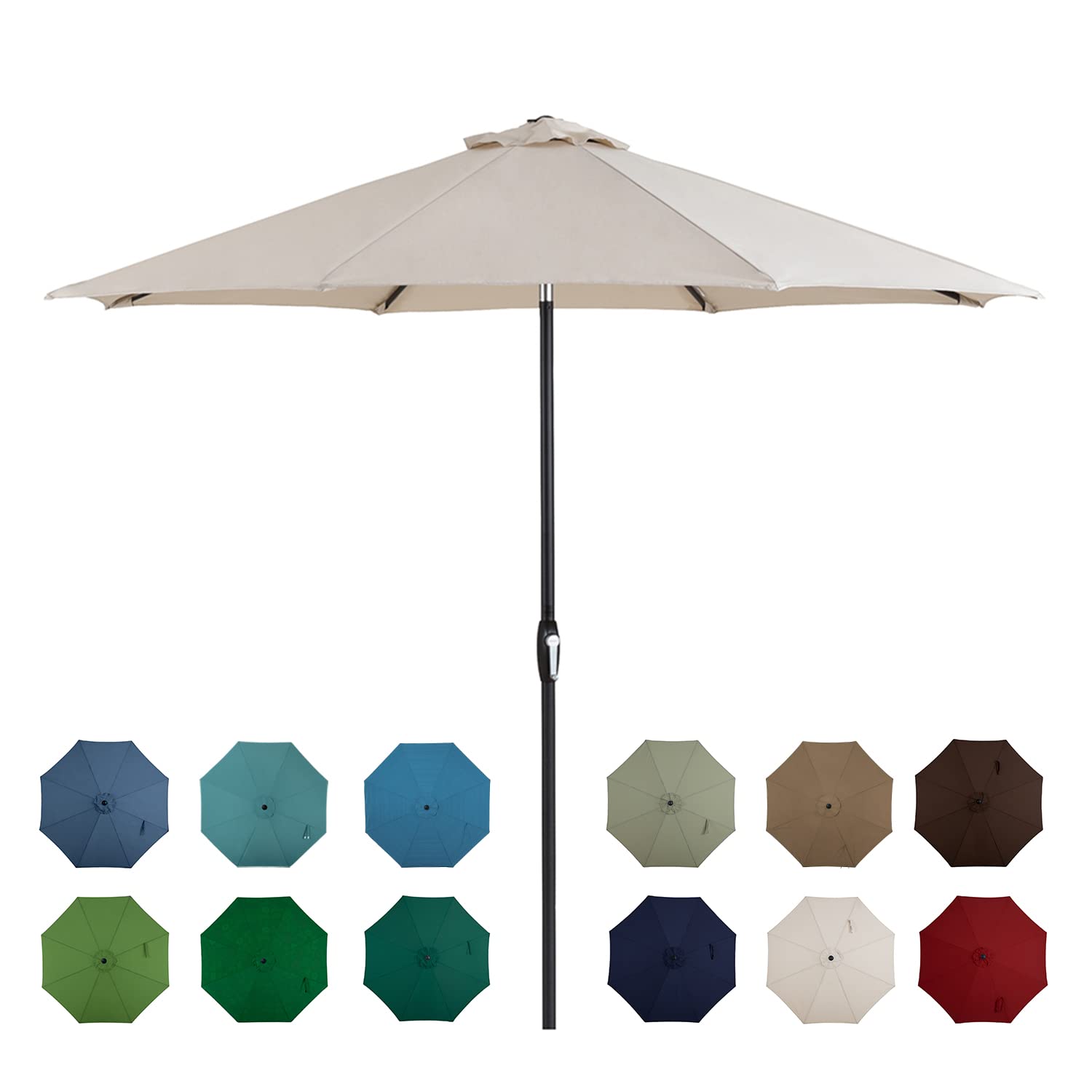 Tempera + 10′ Outdoor Market Patio Table Umbrella