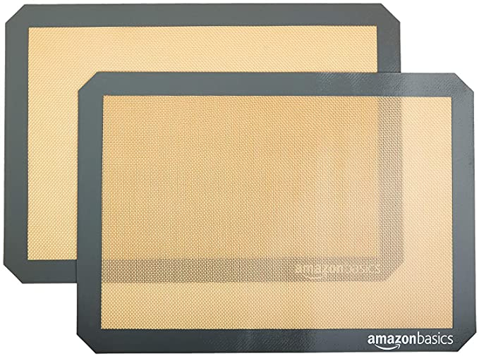 Amazon Basics + Silicone, NonStick Baking Mat Pack of 2