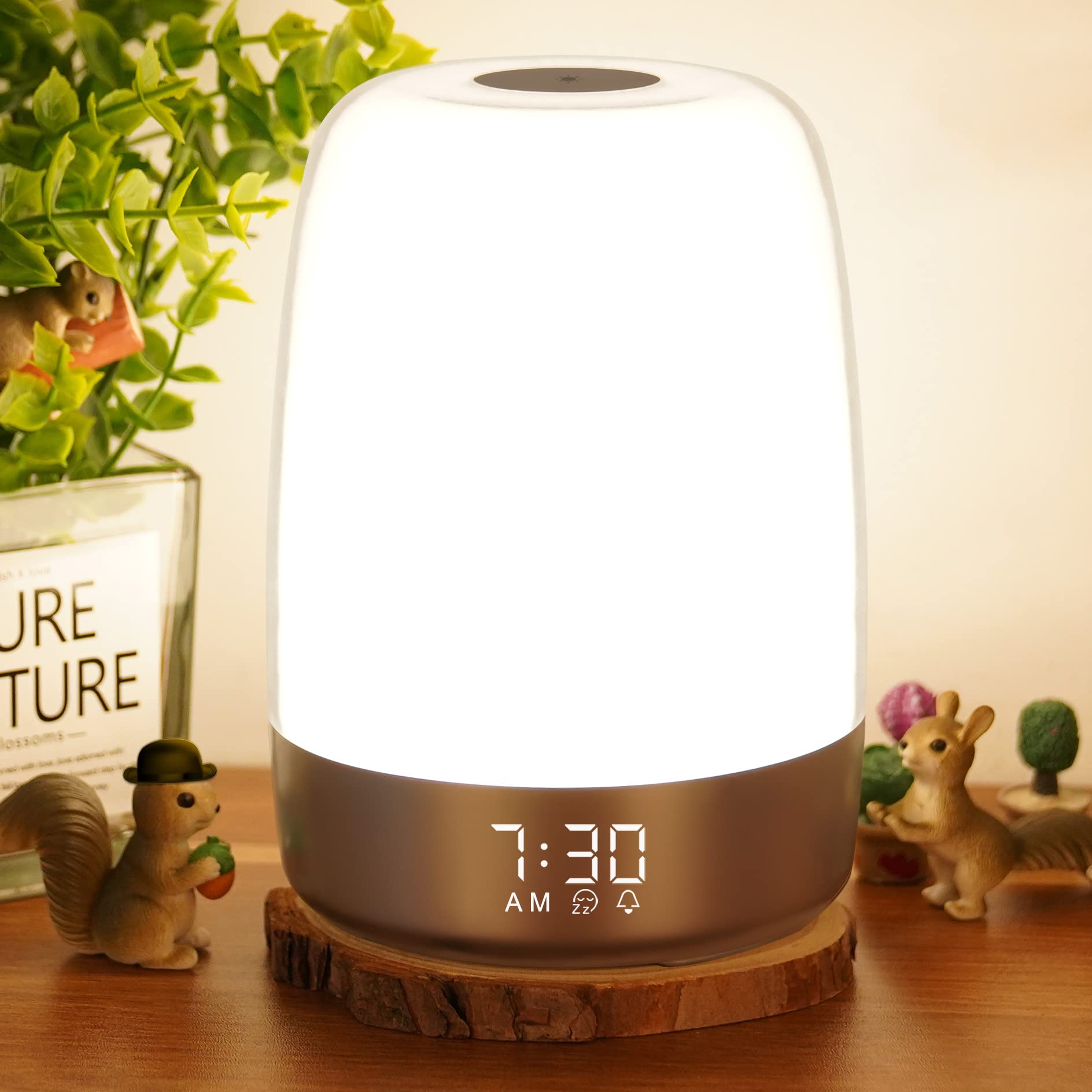 Vicsoon + Touch Wake Up Night Light with Alarm Clock
