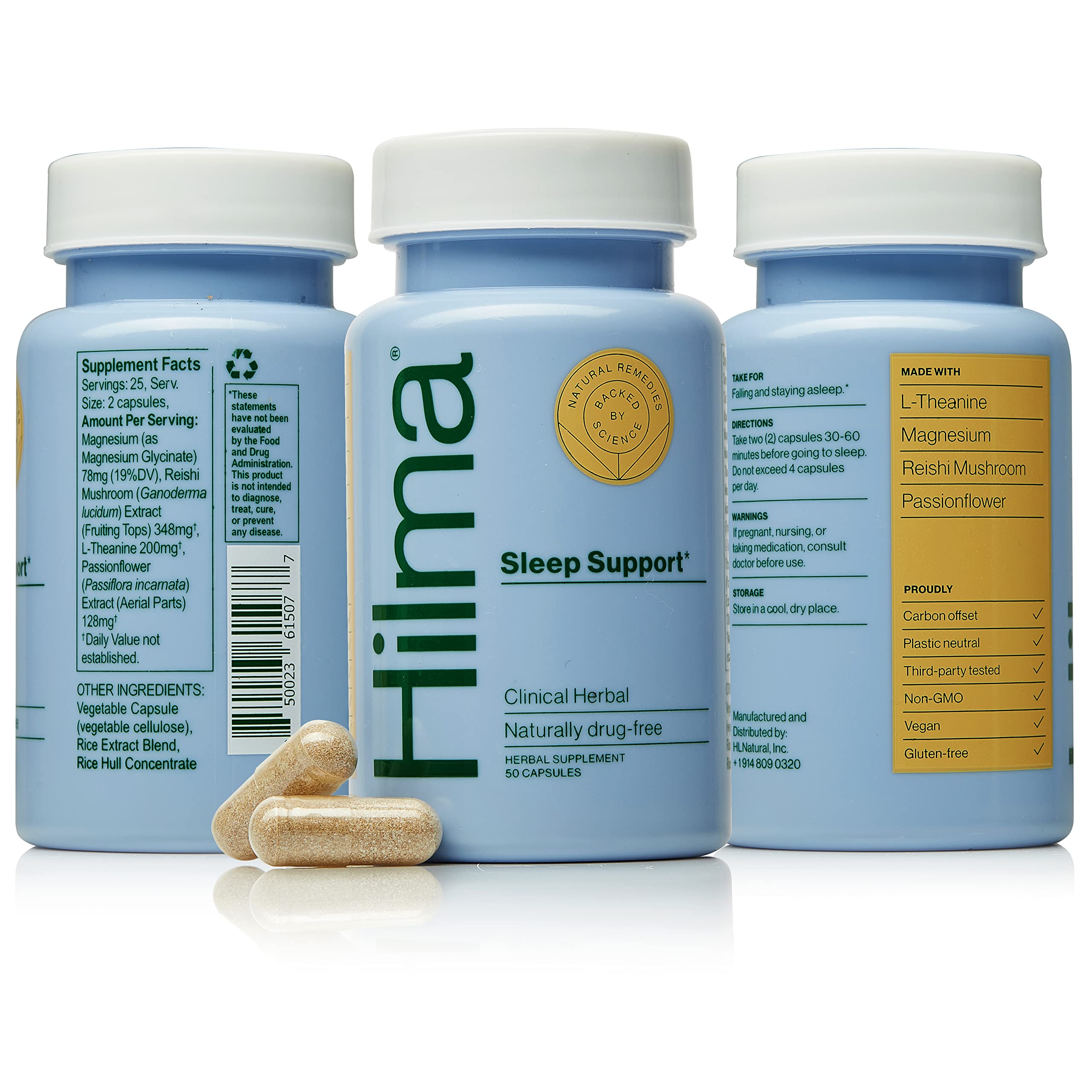 Hilma + Sleep Support – Herbal Sleep Aid – 50 Vegan
