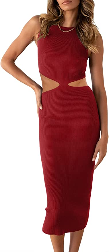 Anrabess + Women’s Cut Out Bodycon Dress