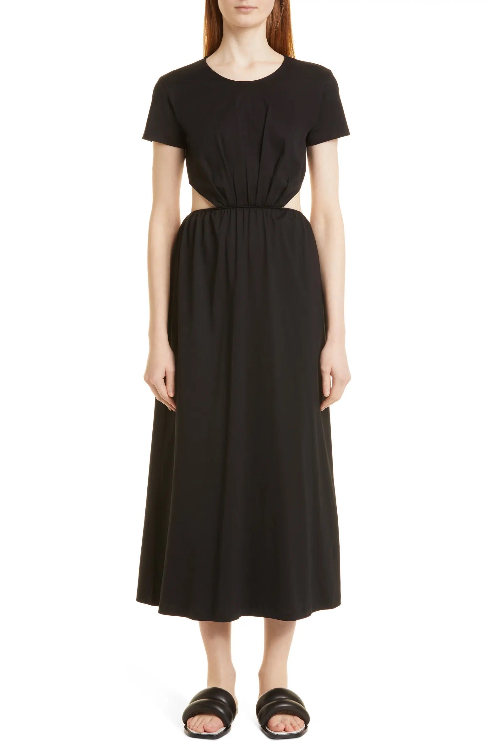 LOULOU STUDIO + Cutout Cotton Midi Dress