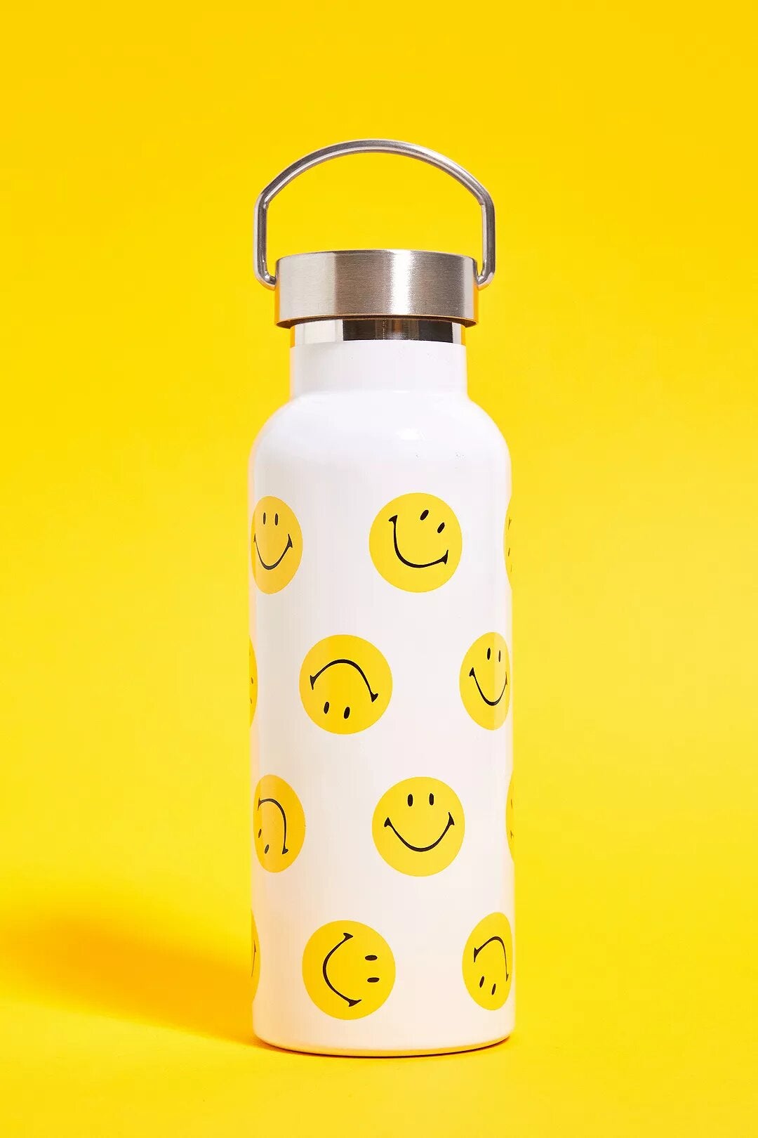 Smiley + White Water Bottle