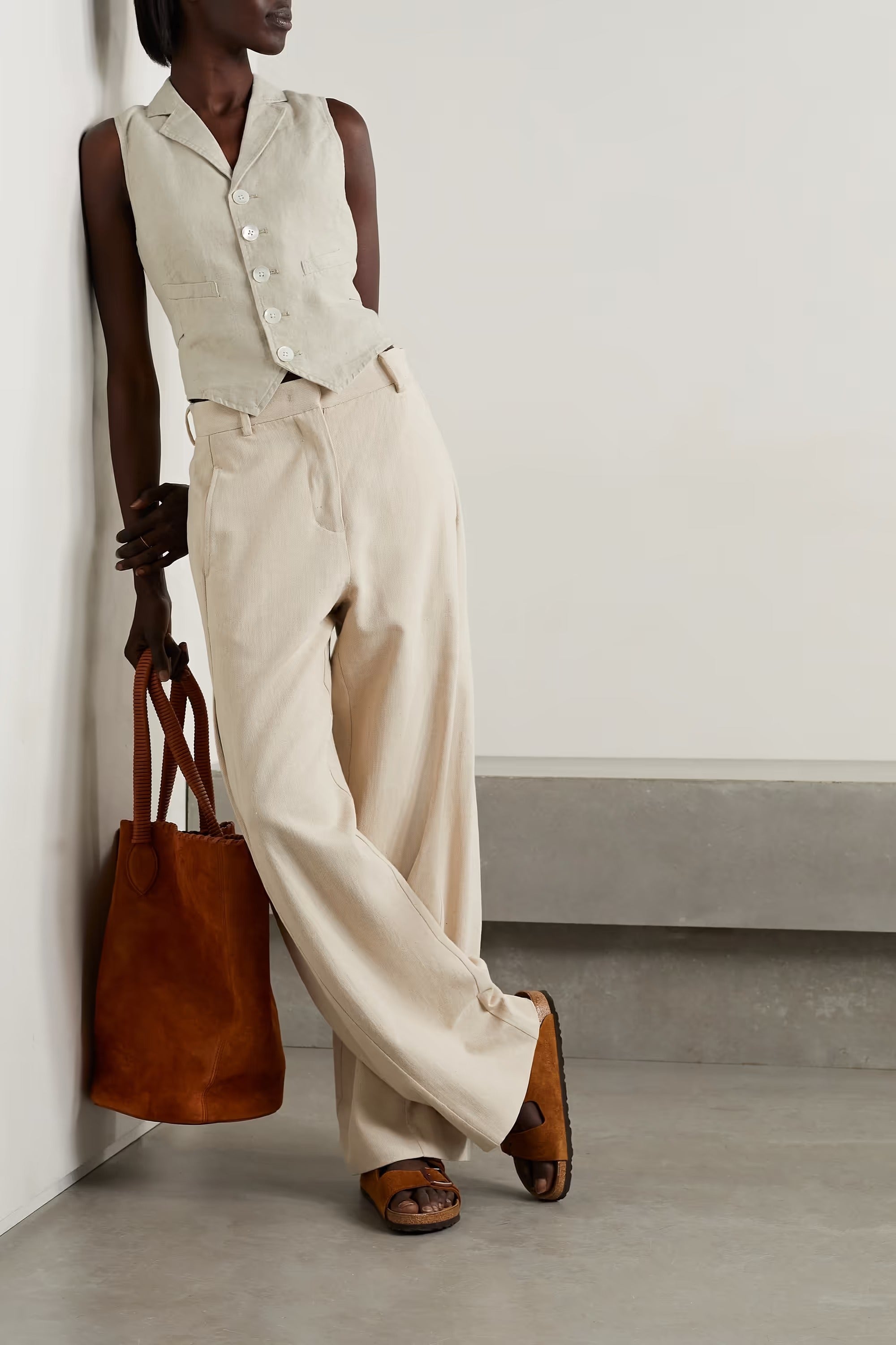 トップス MUSE de Deuxieme Classe Lily Linen VEST Lily Linen Vネック ベスト（ベスト）｜MUSE de Deuxieme Classe