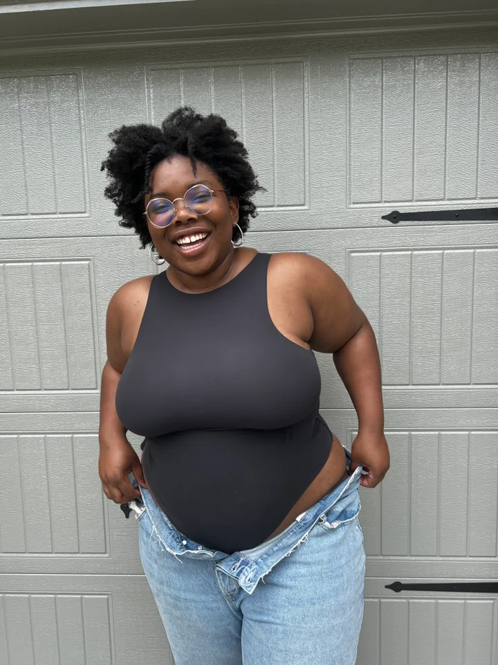 I'm plus-sized - I tried on the viral Skims dress with no shapewear under  it and was surprised by the result