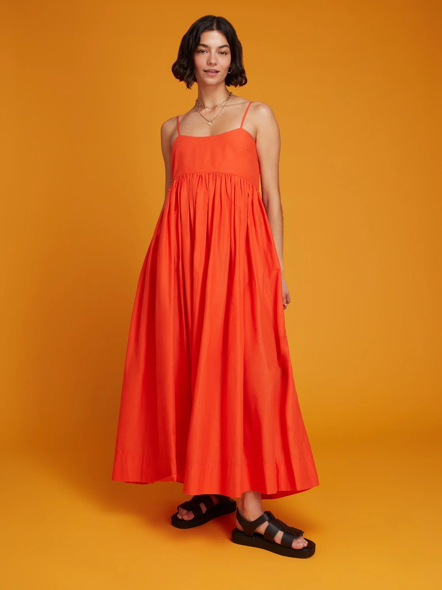 Omnes + Thora Maxi Dress In Red With BCI Cotton