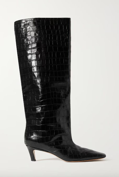 kaolin stretch patent leather boot