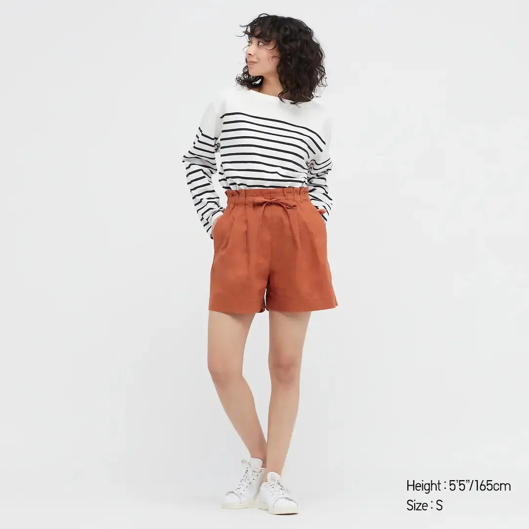 Uniqlo cotton 2024 linen relaxed shorts