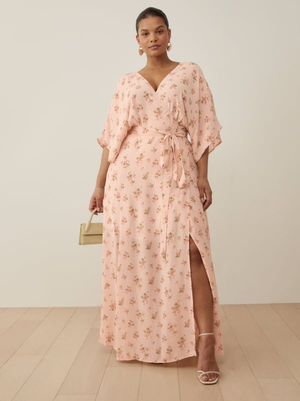 Essentials Kimono Sleeve Faux Wrap Dress