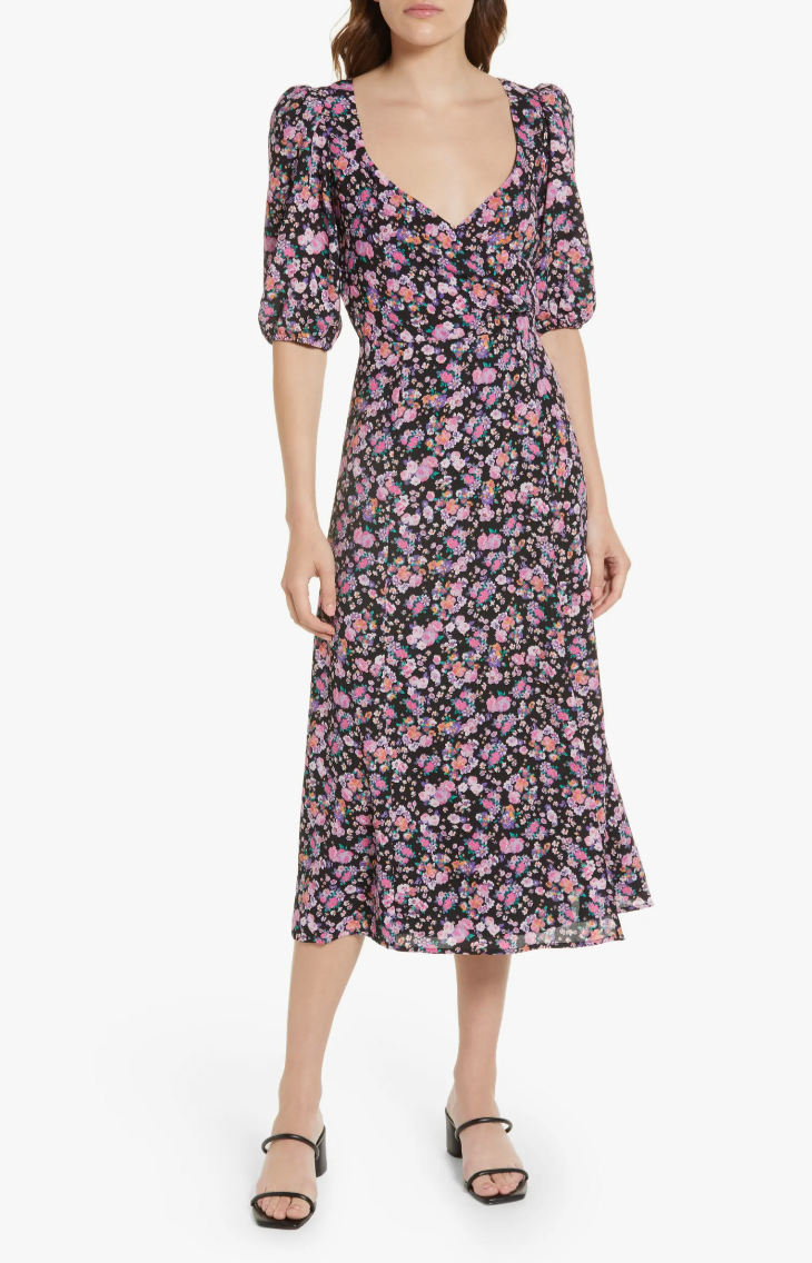 Charles henry floral wrap dress hotsell