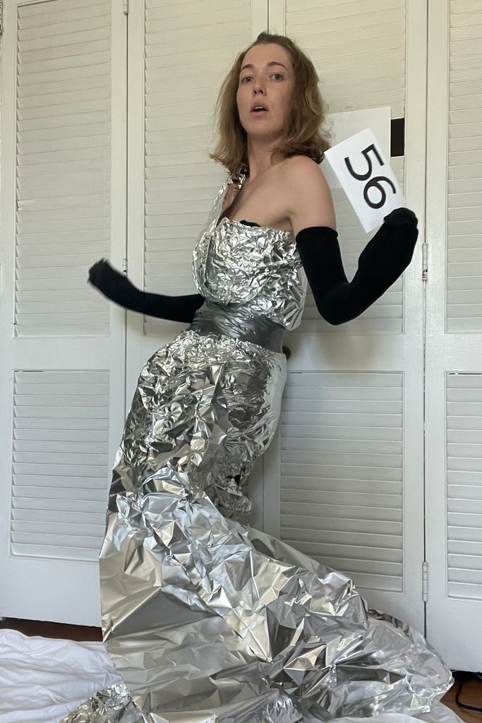 This TikTok Creator Recreates Fashion Looks With Bin Bags & Tape