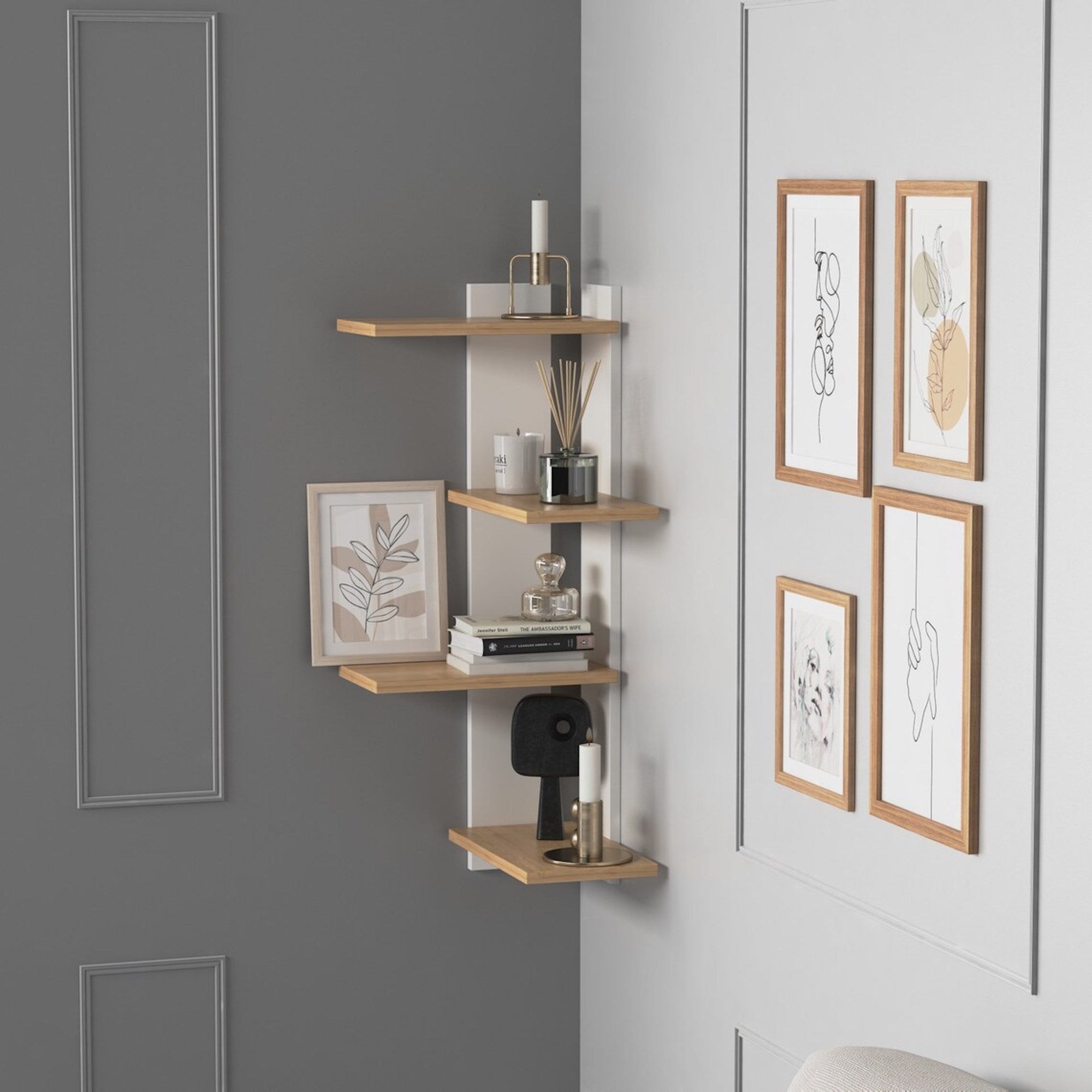 Mila Home Store + Floating Corner Shelf