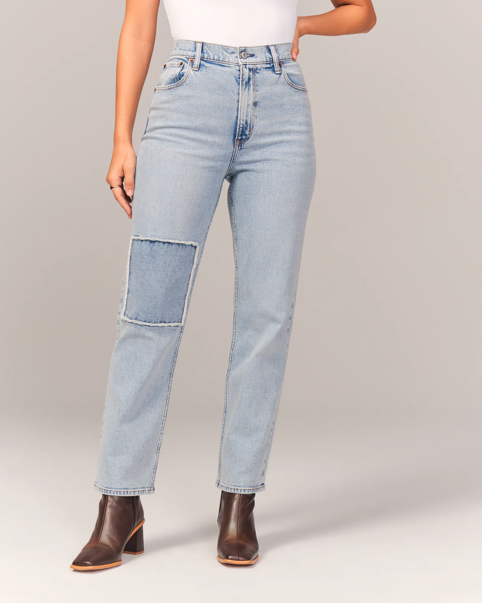 Abercrombie + Curve Love Ultra High Rise Ankle Straight Jean