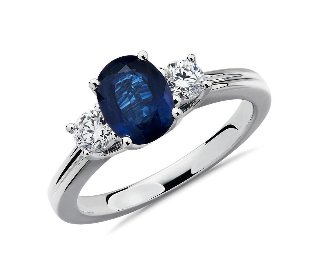 Blue Nile + Sapphire Diamond Ring