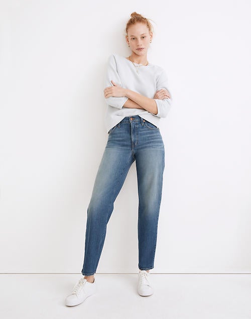 Madewell + The Mid-Rise Perfect Vintage Straight Jean in Marchman Wash