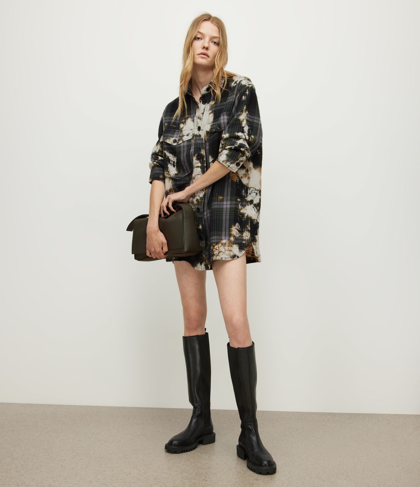 All saints checked sales dress