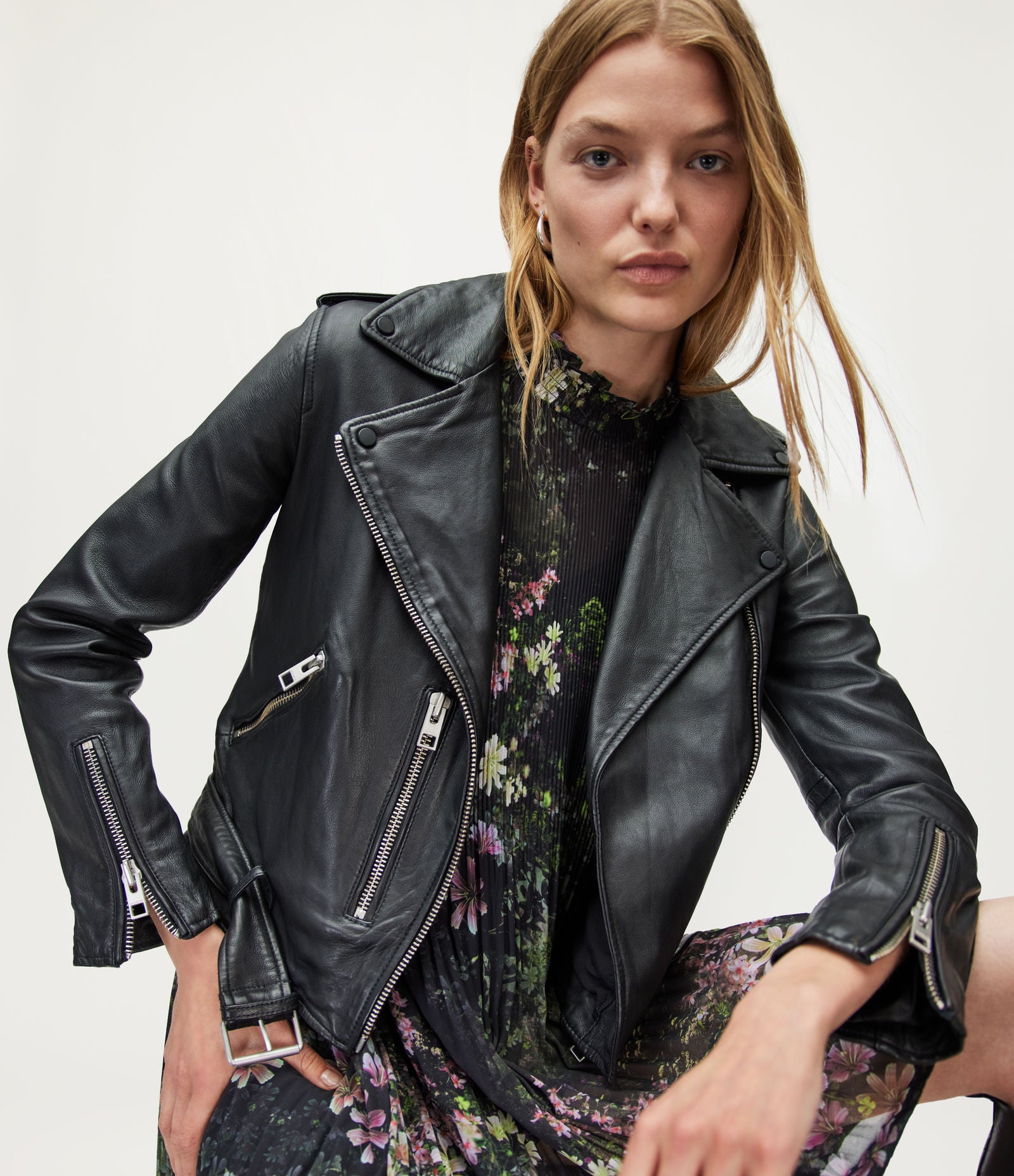 AllSaints + Balfern Leather Biker Jacket