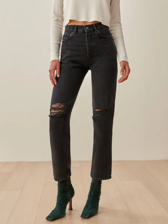 Cynthia High Rise Straight Jeans - Sustainable Denim