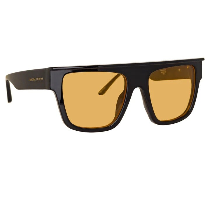 Linda Farrow x Magda Butrym + Flat Top Sunglasses With Orange Lenses